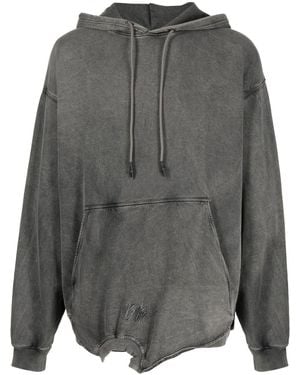 44 Label Group Logo-Print Hoodie - Grey