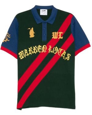Warren Lotas Logo-Embroidered Striped Polo Shirt - Multicolour