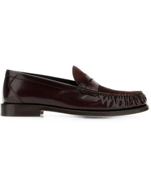 Brunello Cucinelli Polished Calfskin And Suede Loafers - White