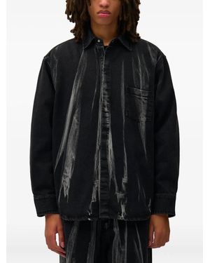 Arte' Tie-Dye Cotton Shirt - Black