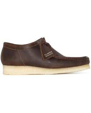 Clarks Wallabee Leather Lace-Up Derby Shoes - Brown