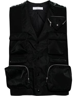 Toga Multi-pocket Padded Gilet - Black