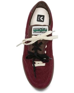 Veja X Magliano Suede Logo-Patch Sneakers - Red