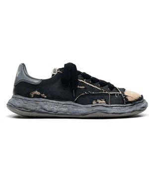 Maison Mihara Yasuhiro Distressed-Effect Chunky-Sole Trainers - Black