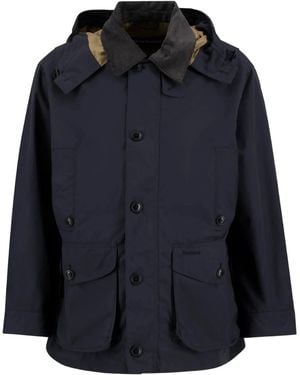 Barbour Ventile Hooded Corduroy-Collar Jacket - Black