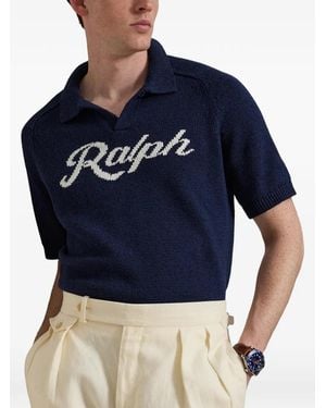 Polo Ralph Lauren Logo-Intarsia Short-Sleeve Jumper - Blue