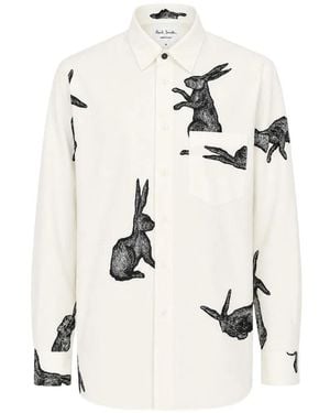 Paul Smith Rabbit-Print Shirt - White