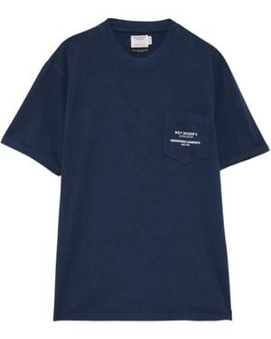 Engineered Garments Logo-Print Pocket T-Shirt - Blue