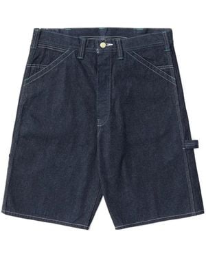 Sugar Cane Jeans Contrast-Stitch Carpenter Shorts - Blue
