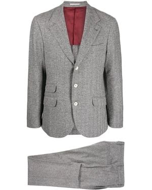 Brunello Cucinelli Wool-blend Herringbone Two-piece Suit - Grey