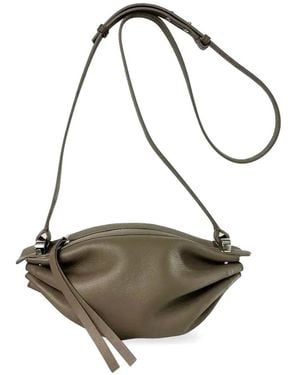 Bonastre Bonbon Pleated Leather Shoulder Bag - Metallic