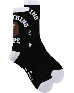 A Bathing Ape University Socks - Black