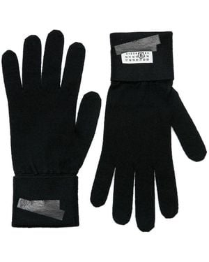 MM6 by Maison Margiela Numbers-Motif Gloves - Black