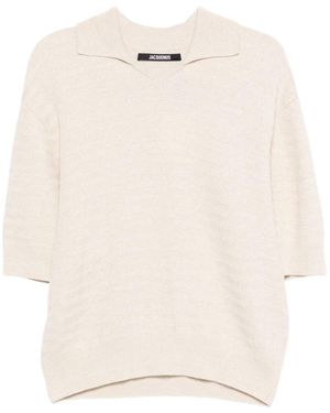 Jacquemus Collar Short-Sleeve Jumper - White