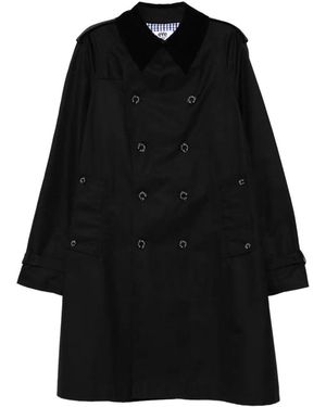 Junya Watanabe Back-Vent Double-Breasted Coat - Black