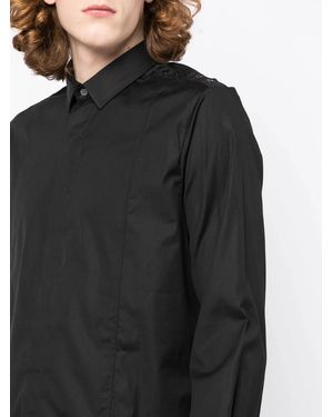 Les Hommes Eyelet-Embellished Shirt - Black