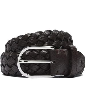 Brioni Braided Leather Belt - Black