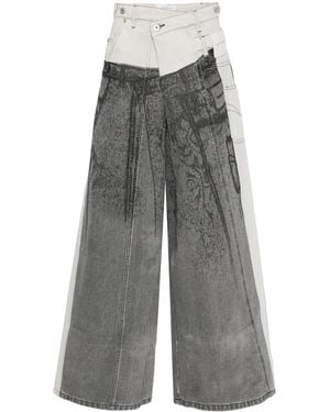 Feng Chen Wang Graphic-Print Jeans - Grey