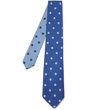 Paul Smith Two-Tone Polka-Dot Silk Tie - Blue