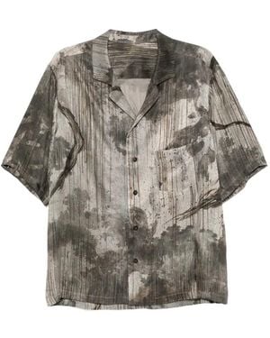 Ziggy Chen Printed Silk Shirt - Gray