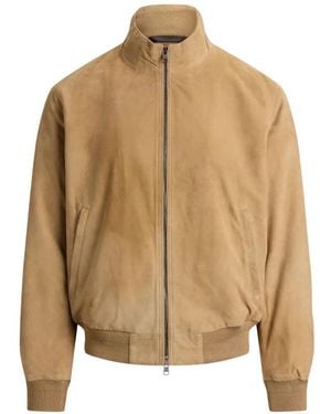 Polo Ralph Lauren Zip-Up Suede Jacket - Natural