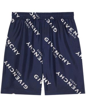 Givenchy Logo-Print Shorts - Blue