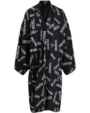 Visvim Slogan-Print Wide-Sleeve Jacket - Black