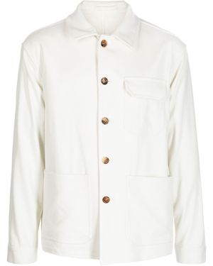 Lardini Buttoned Cotton Shirt Jacket - White