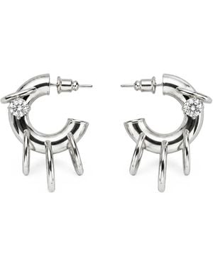 Panconesi Crystal-Embellished Hoop Earrings - White