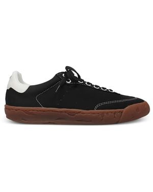 Maison Mihara Yasuhiro Contrast-Stitching Leather Trainers - Black