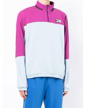Fila Logo-Patch Half-Zip Jumper - Purple