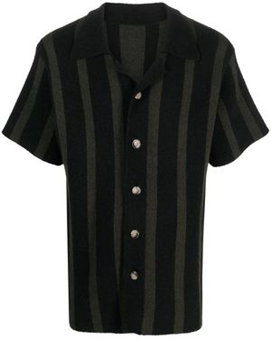 Nanushka Almar Striped Terry-Cloth Shirt - Black