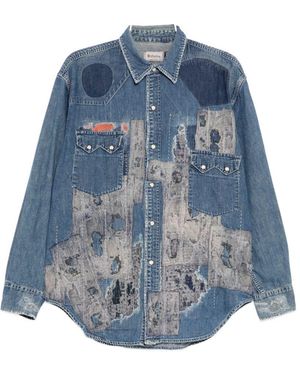 Kafeneo by TBF Patch-Work Denim Shirt - Blue