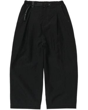 and wander X Gramicci Belted Pleated Trousers - Black