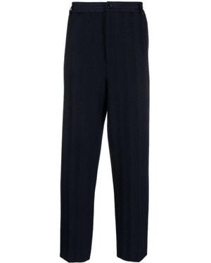 Missoni Chevron-Knit Straight-Leg Pants - Blue