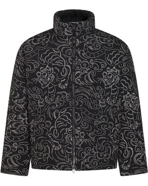 KENZO Floral-Print Padded Jacket - Black