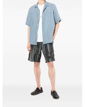Paul Smith Belted Striped Shorts - Blue