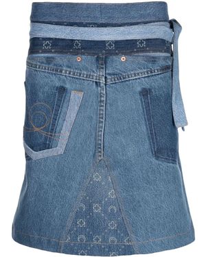 Marine Serre Moonogram Denim Apron - Blue