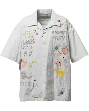 Maison Mihara Yasuhiro Chemise À Imprimé Dessin À La Main - Grey