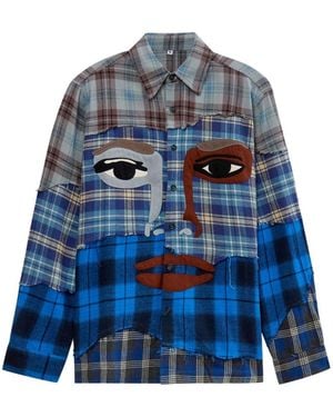 Kidsuper Check-Pattern Shirt - Blue