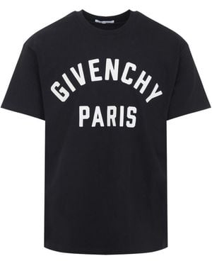 Givenchy Logo Print Straight Fit Cotton T-Shirt - Black