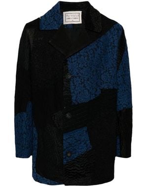 By Walid Colour-block Single-breasted Coat - Blue