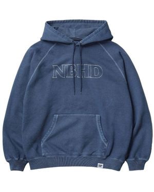 Neighborhood Logo-Graphic Hoodie - Blue
