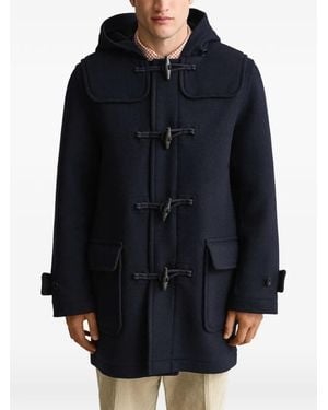 GANT Hooded Toggle-Fastening Duffle Coat - Blue