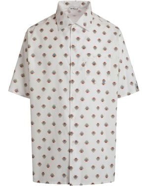 Bally All-Over Crest Print Bowling Shirt - Grey