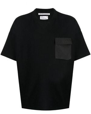 White Mountaineering Crew-Neck Cotton T-Shirt - Black