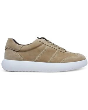 Brioni Stitched Leather Trainers - Natural