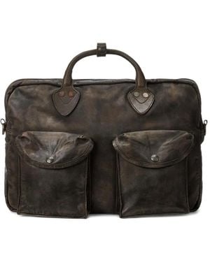 RRL Medium Leather Briefcase - Black