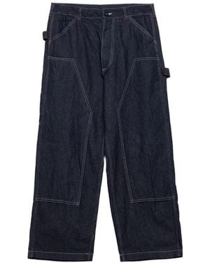 Engineered Garments Contrast-Stitch Panelled Jeans - Blue
