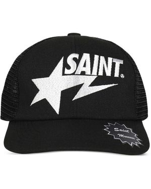 SAINT Mxxxxxx Logo Embroidered Cap - Black